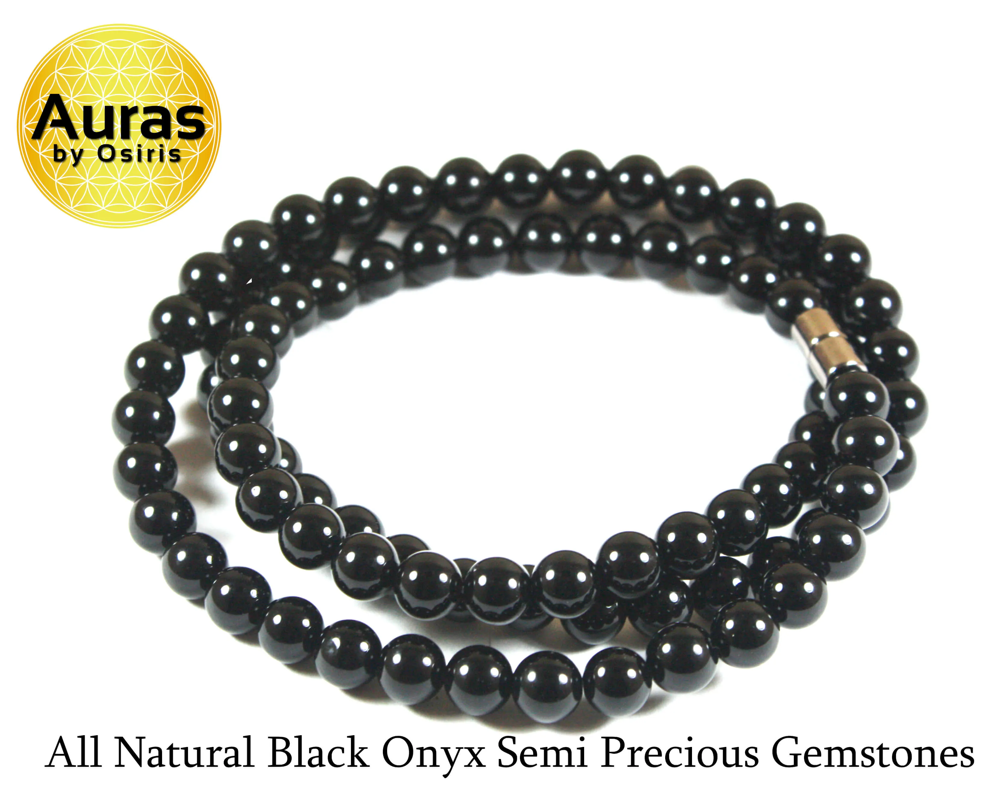 24 inch Black Onyx Necklace 8mm