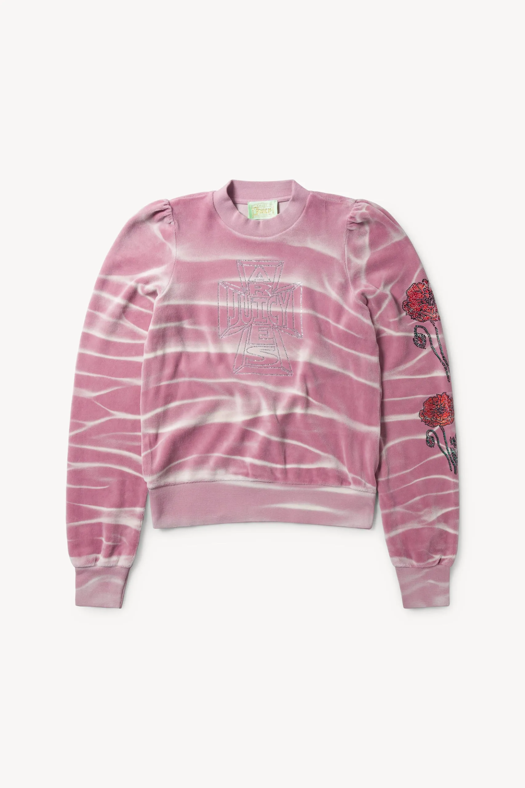 Aries x Juicy Couture Shrunken Sun-bleached Crew Neck Sweatshirt