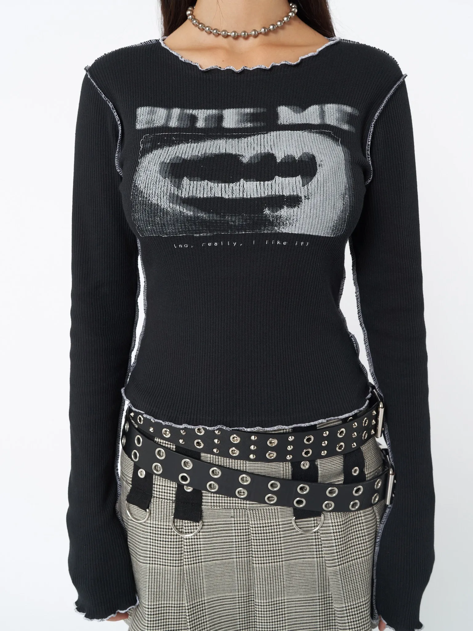 Bite Me Black Rib Top