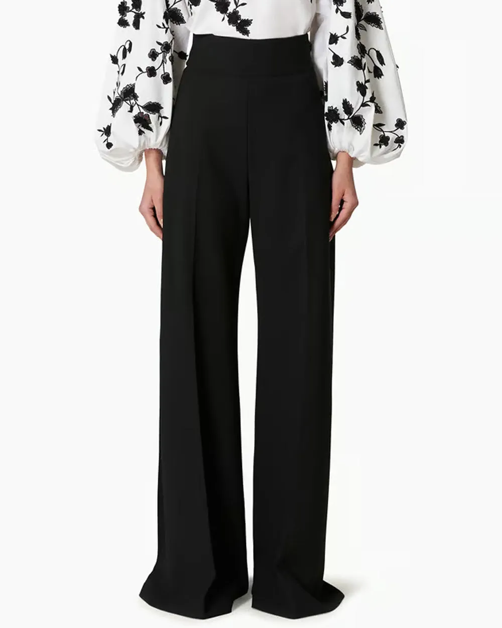 Black High Waisted Wide Leg Trouser