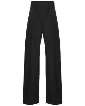 Black High Waisted Wide Leg Trouser