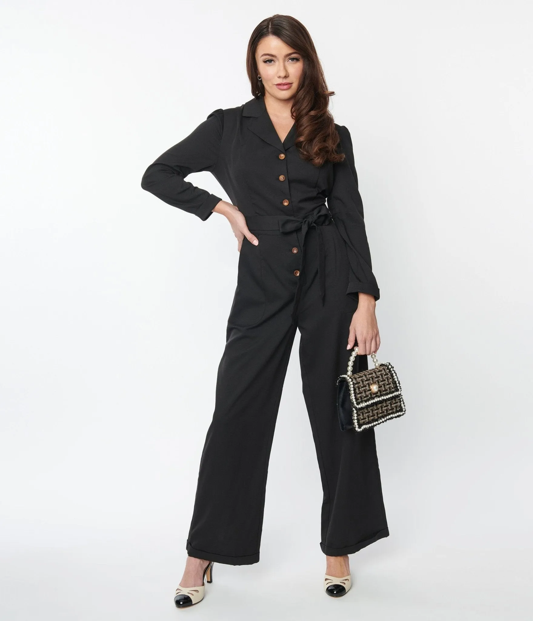 Black Long Sleeve Jumpsuit