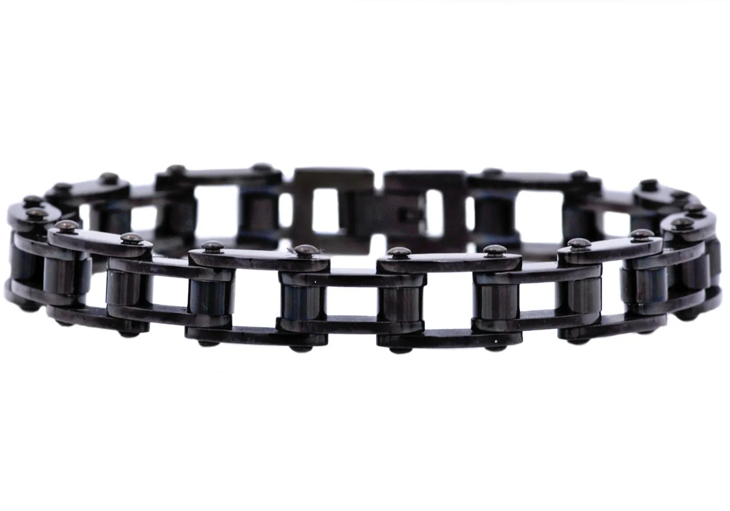 Black Plated Stainless Steel Men's Bracelet Blackjack