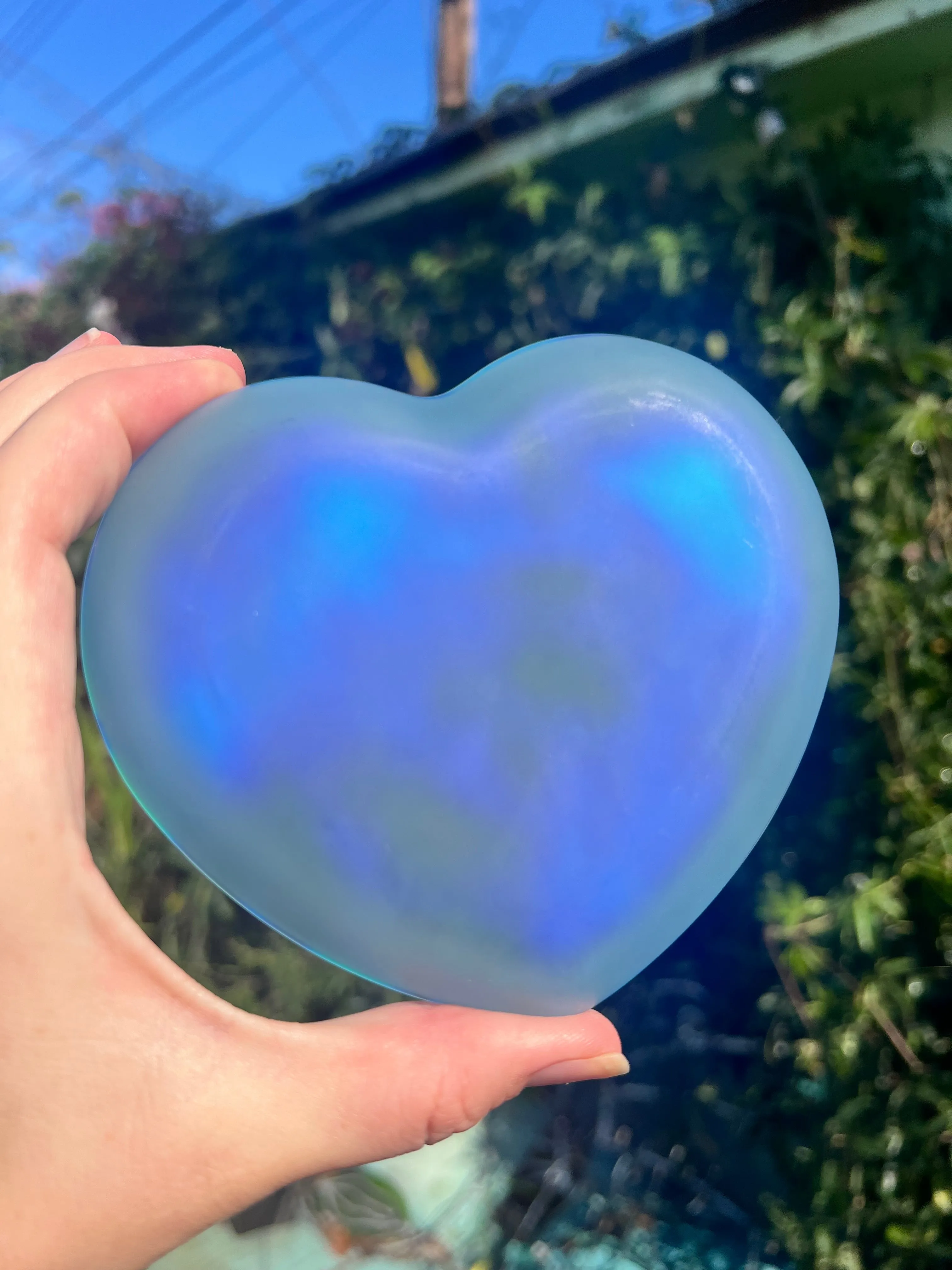 Blue glass heart dish