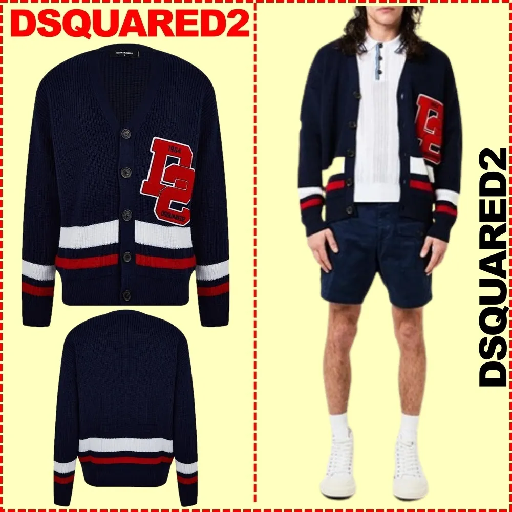 D SQUARED2  |Wool Bridal Logo Luxury Outlet Cardigans