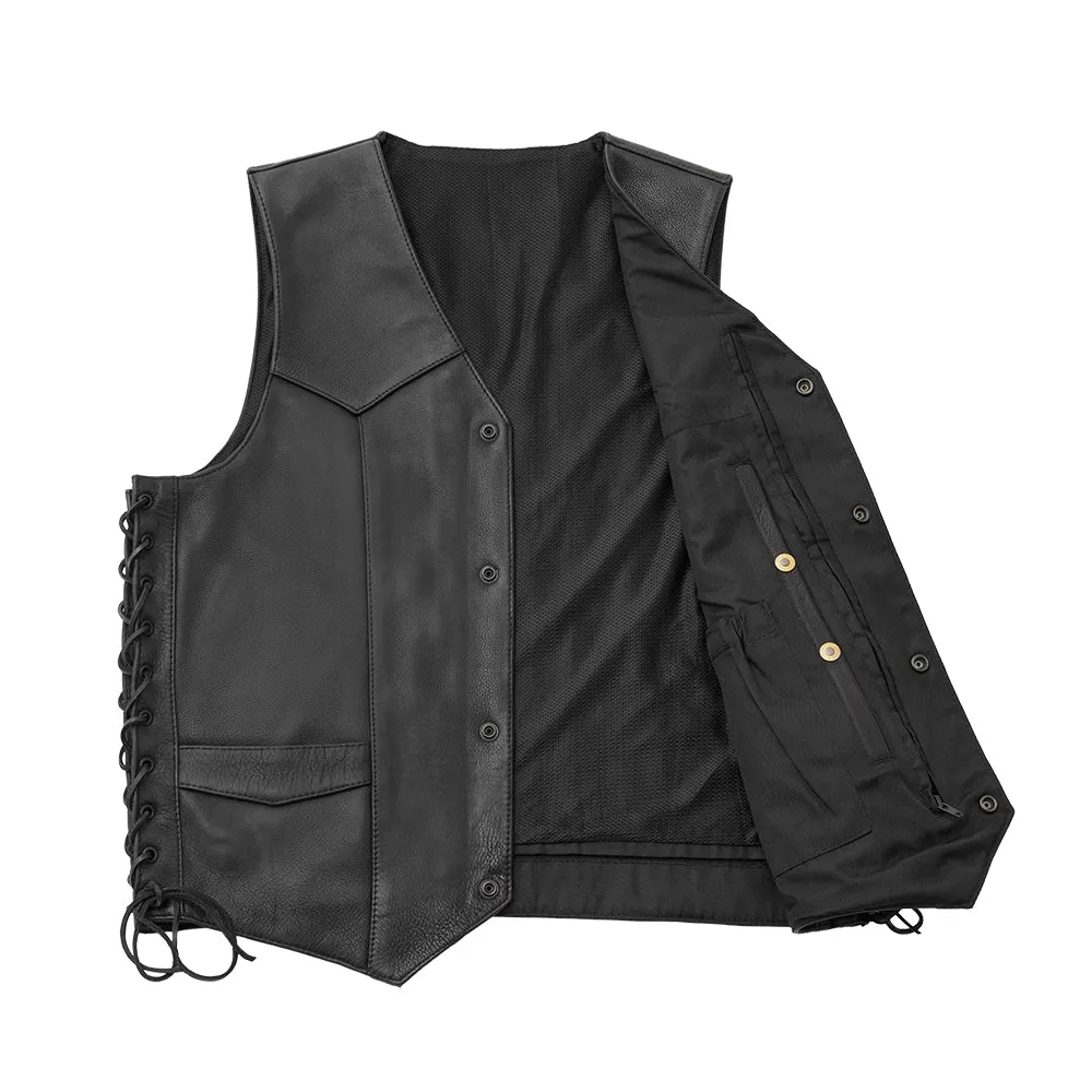 Deadwood Men's Motorcycle Western Style Leather Vest