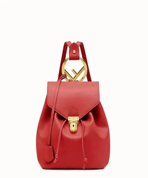 Fendi Red Leather Backpack