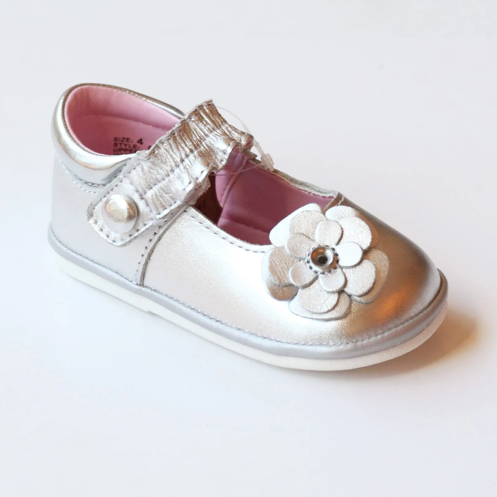 FINAL SALE - Angel Baby Girls Rhinestone Flower Mary Janes