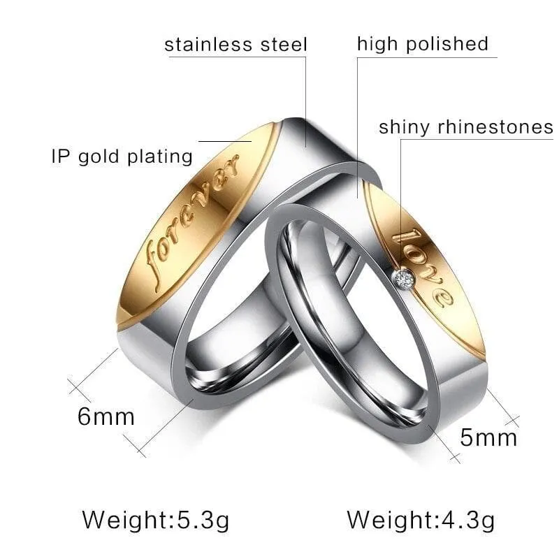 Forever Love Couple Promise Rings