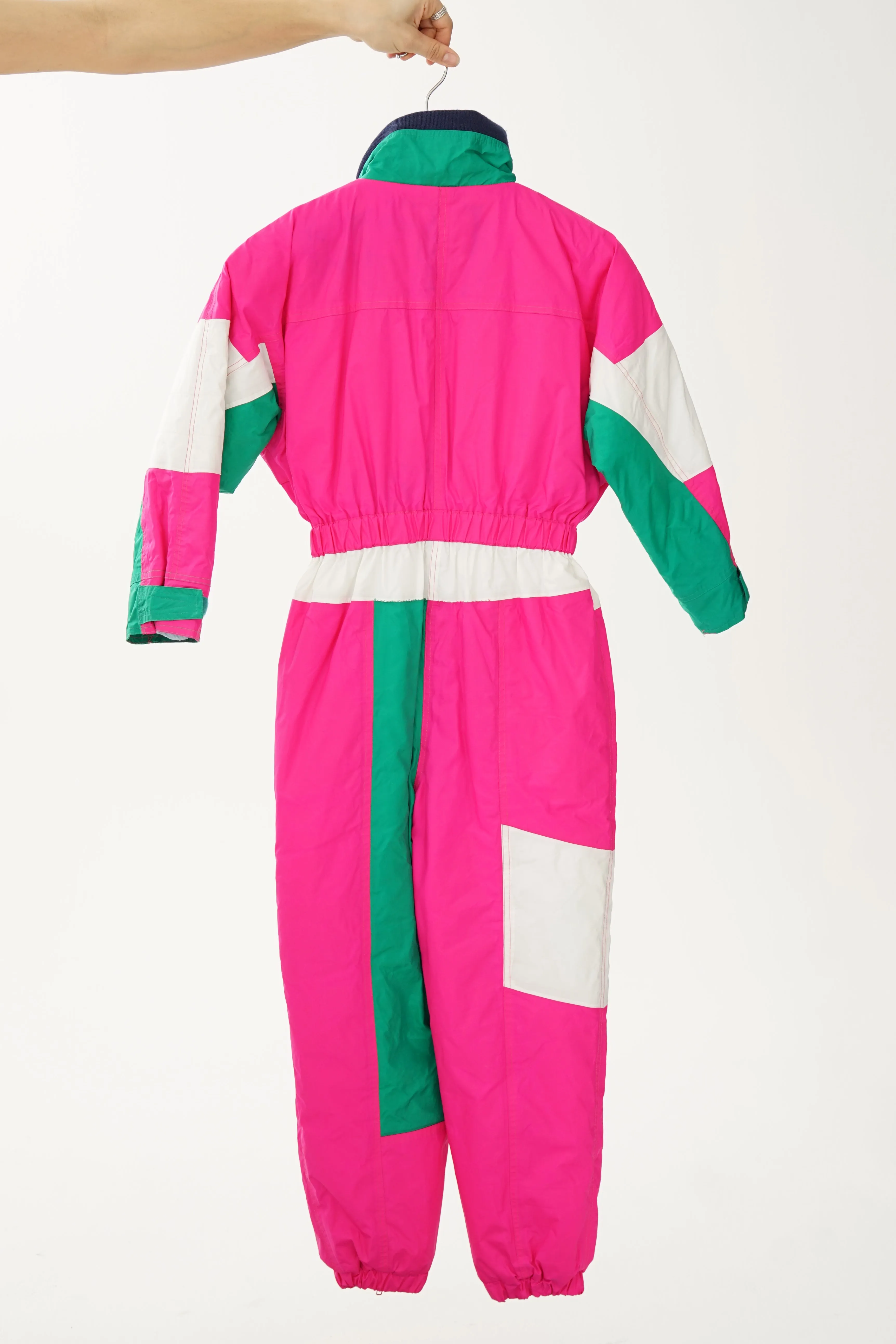 Fou vintage one piece Dit It ski suit, snow suit pour enfant rose fluo taille 14 ans