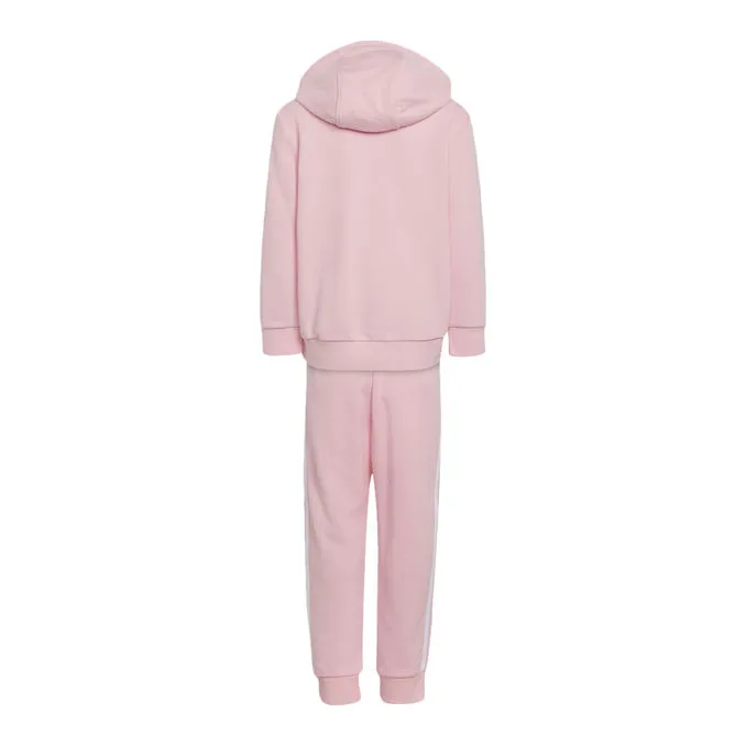 JUMPSUIT WITH HOOD AND SIDE BANDS AND MAXI LOGO Girl True Pink White