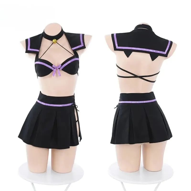 Kawaii Harajuku Lisa Black Purple Set ON782