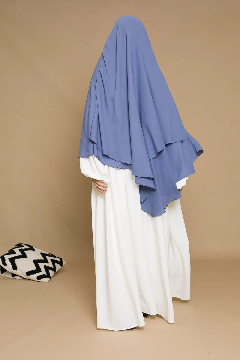 Khimar gasa denim doble voile