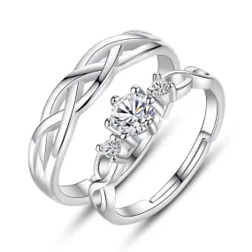 Love Knot Matching Promise Rings for Couples