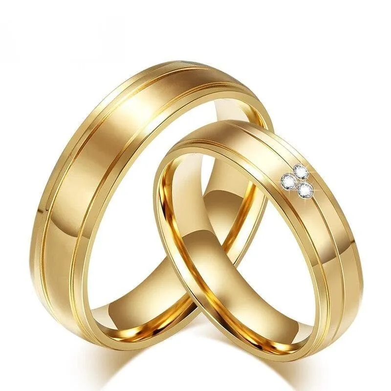 Matching Promise Rings for Couples with Zirconia