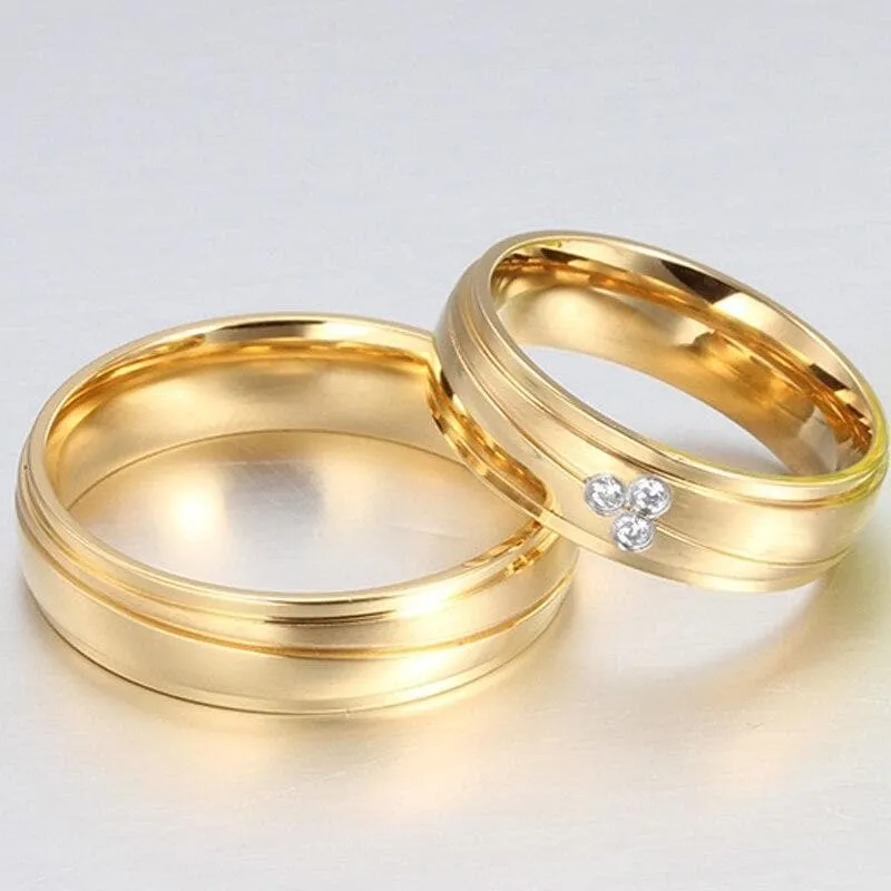 Matching Promise Rings for Couples with Zirconia