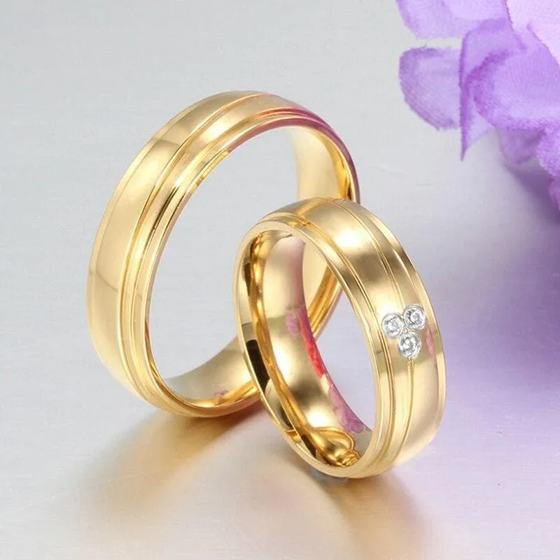 Matching Promise Rings for Couples with Zirconia