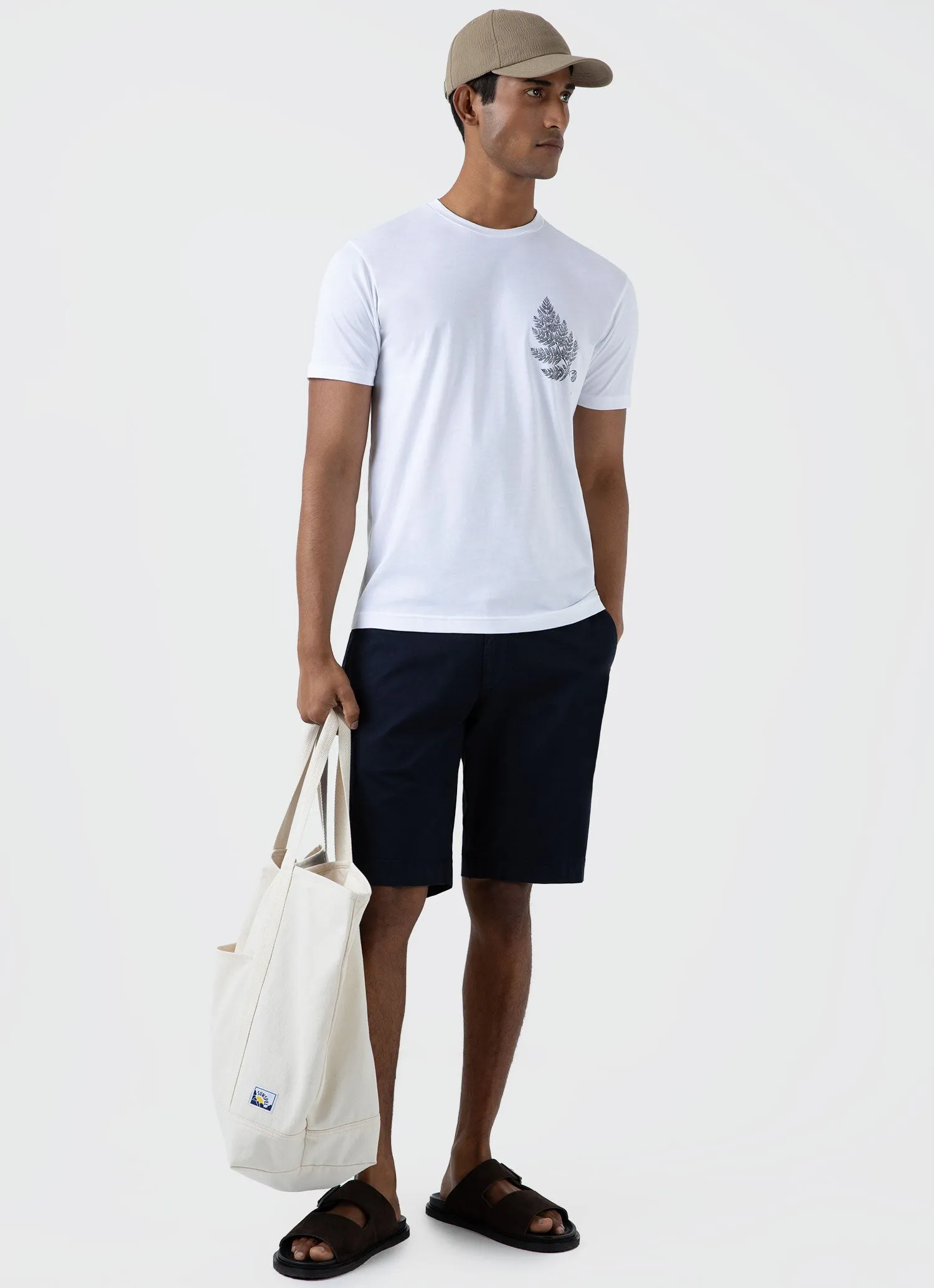 Men's Fern Print T-shirt in White