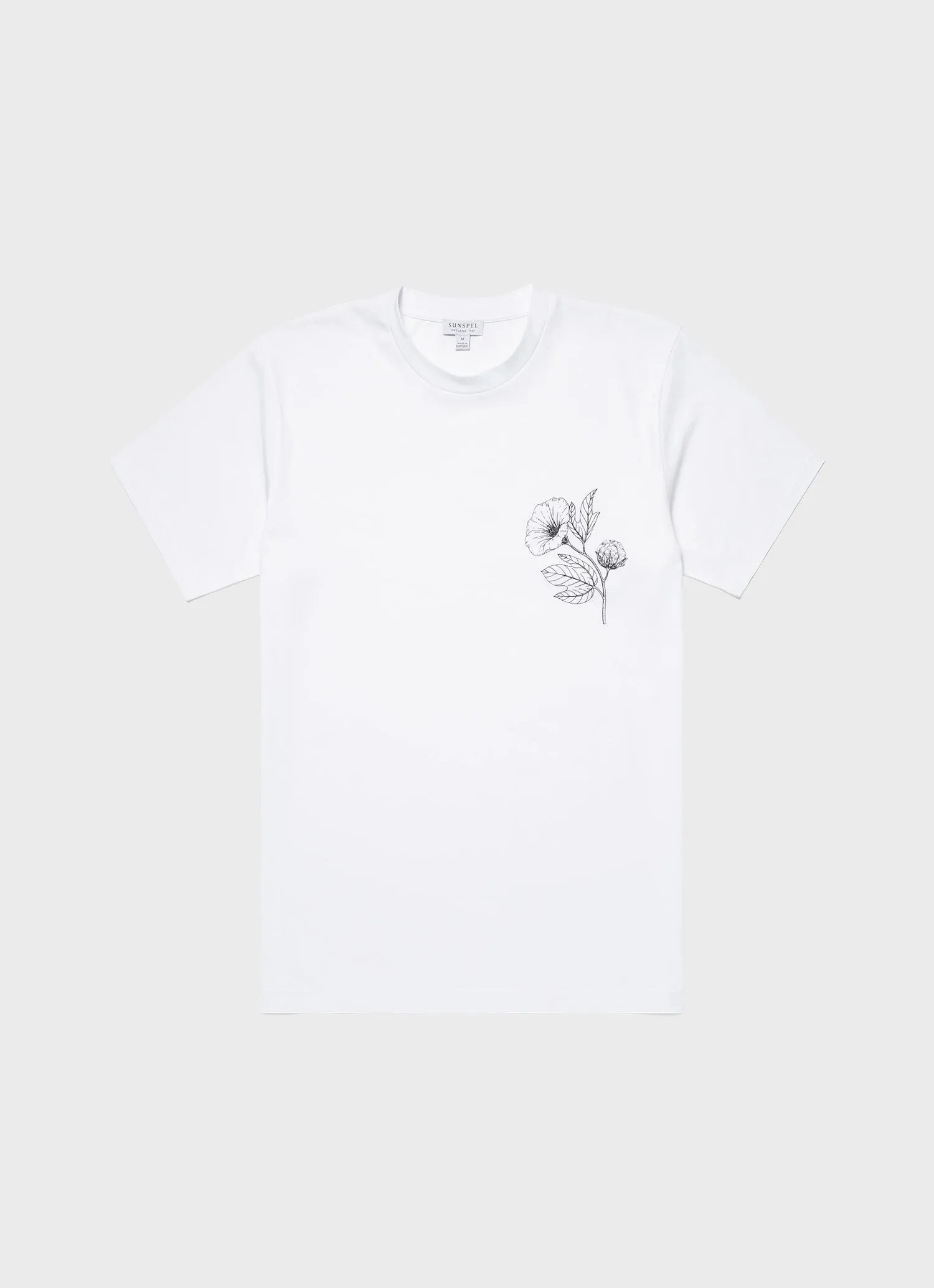 Men's Flower Print T-shirt in White