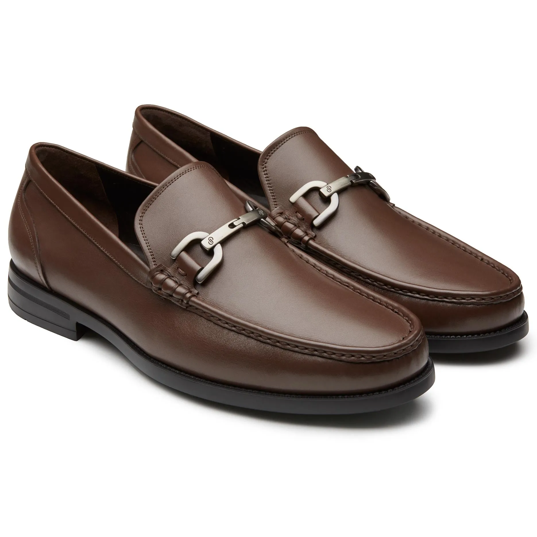 Mens Moccasin Leather Shoes With Rubber Sole