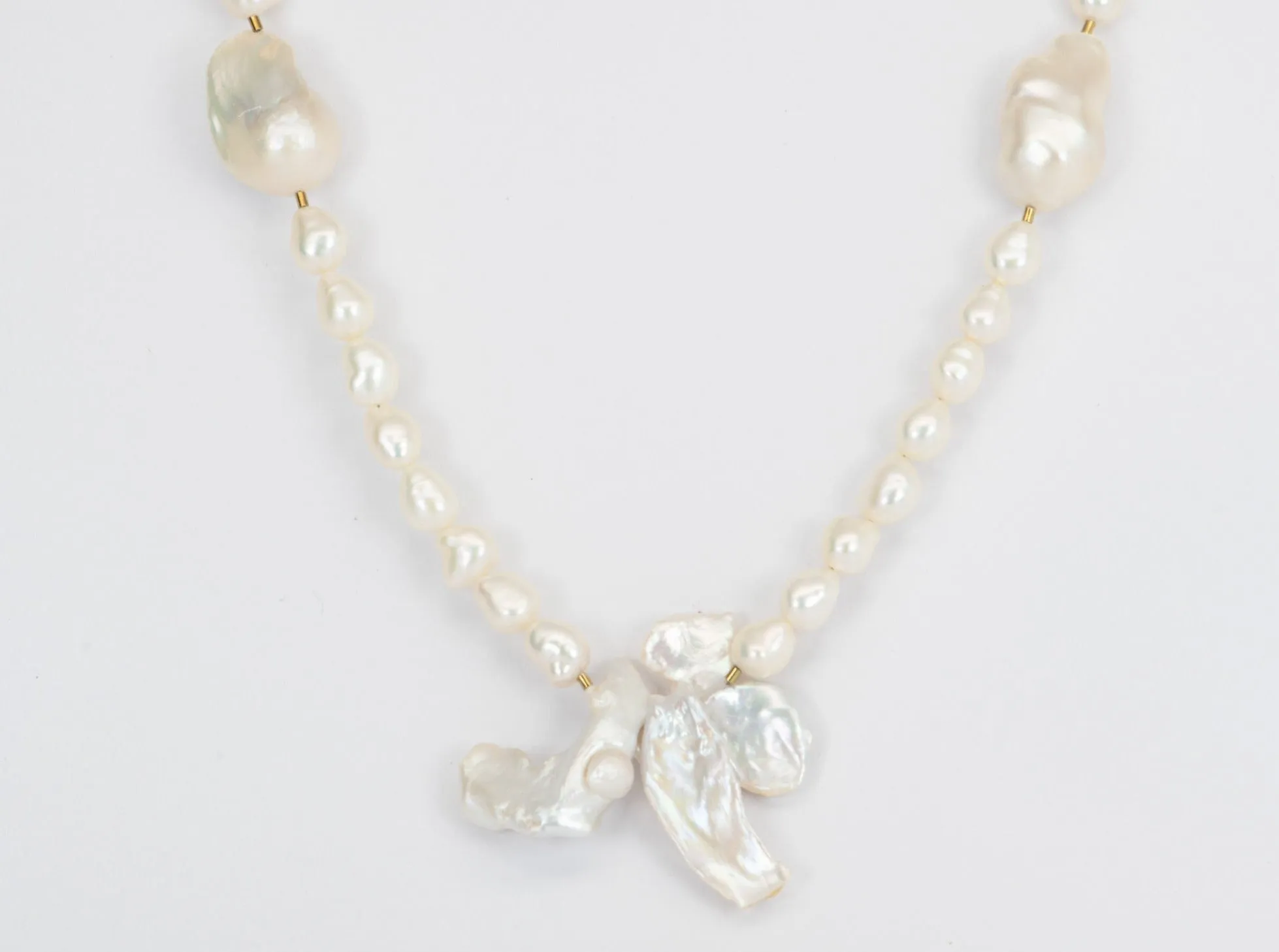 Mixed Baroque Pearl Long Necklace Gold Plated Long Clasp P1001