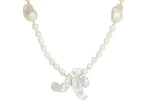 Mixed Baroque Pearl Long Necklace Gold Plated Long Clasp P1001