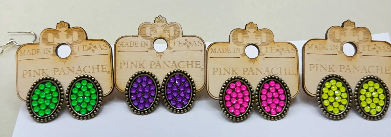 Neon Rhinestone Stud - Pink Panache