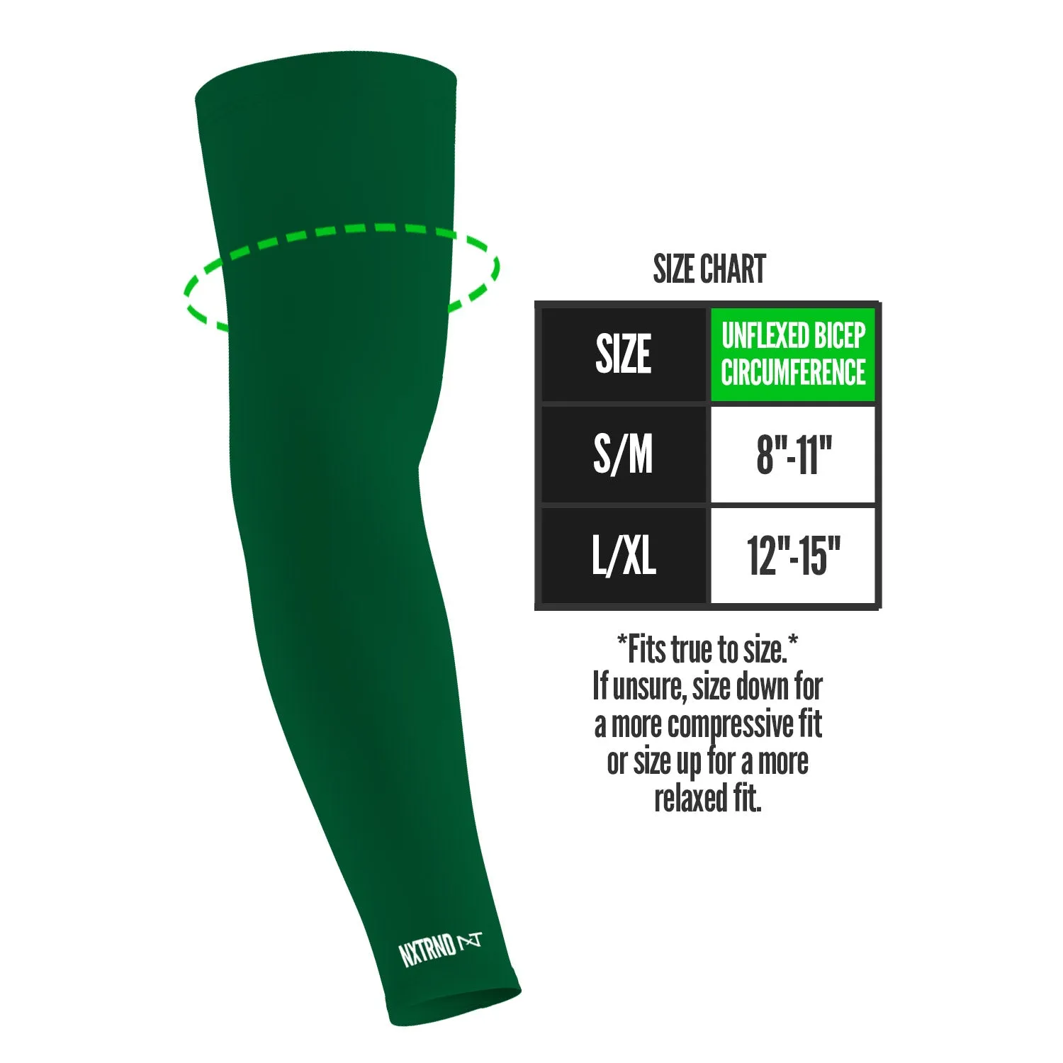 NXTRND AirTek Arm Sleeves Dark Green (1 Pair)