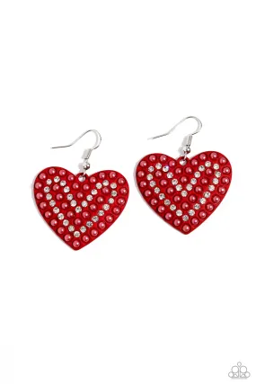 Paparazzi Romantic Reunion - Red earrings