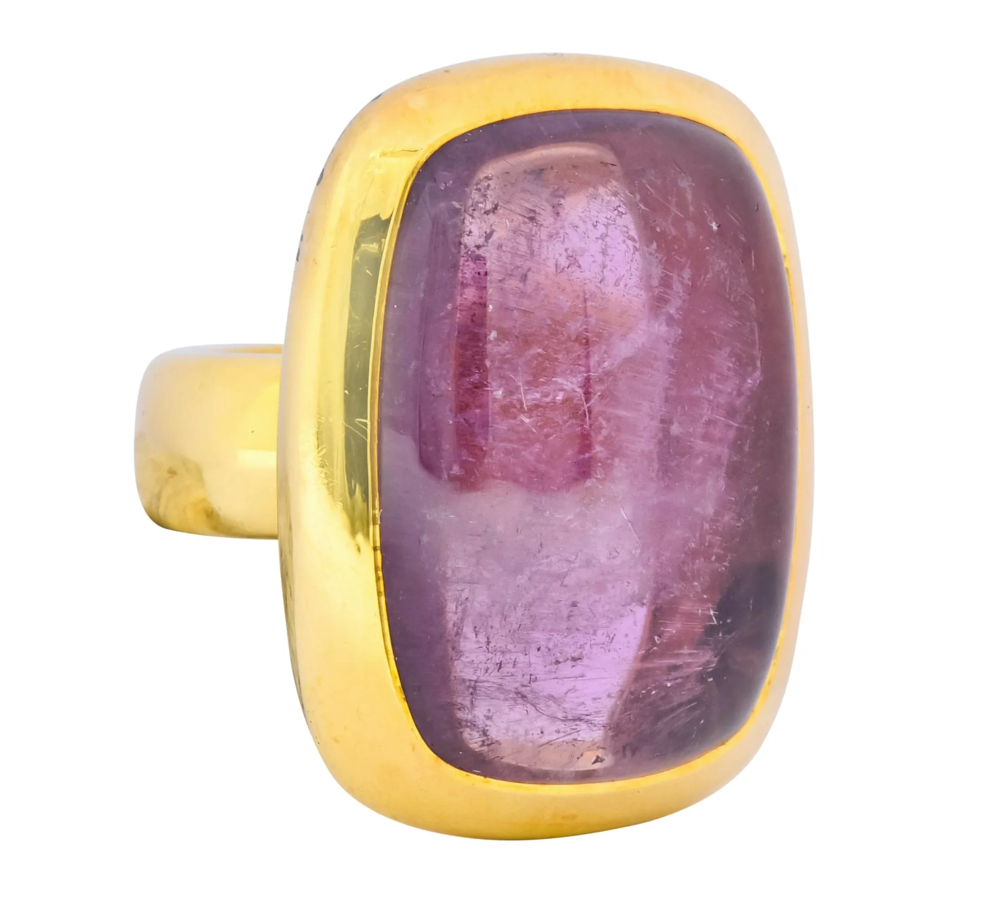 Pomellato Italian Pink Tourmaline 18 Karat Gold Contemporary Statement Ring