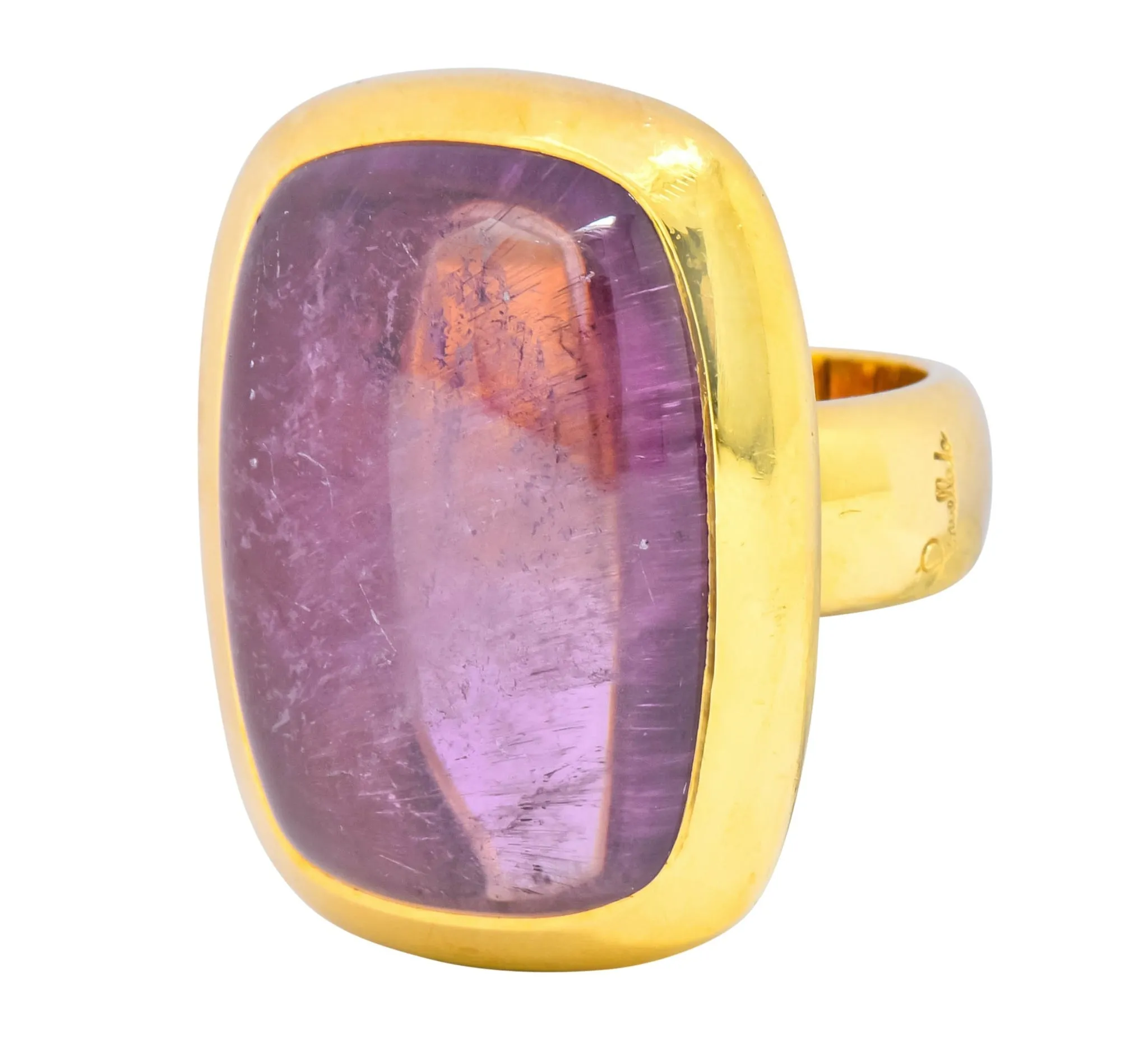 Pomellato Italian Pink Tourmaline 18 Karat Gold Contemporary Statement Ring