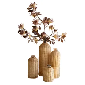 Rattan Wrapped Glass Vase - 4 Sizes