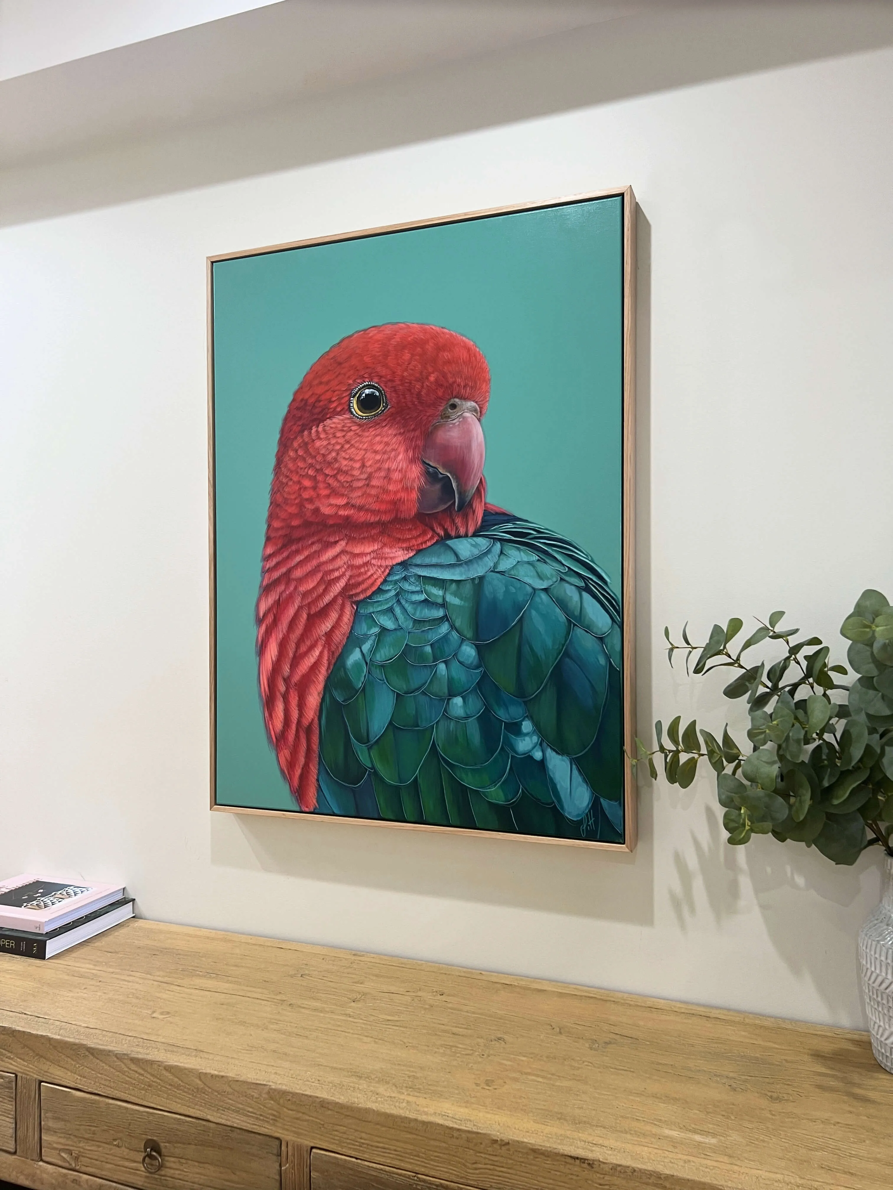 'Red' the King Parrot framed original artwork