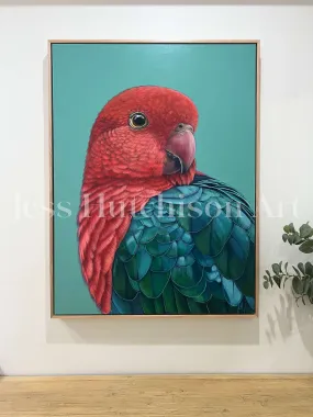 'Red' the King Parrot framed original artwork