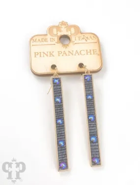 Rhinestone Blue Earrings - Pink Panache