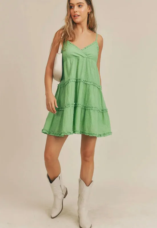 Sadie & Sage - Tiered Mini Dress Green