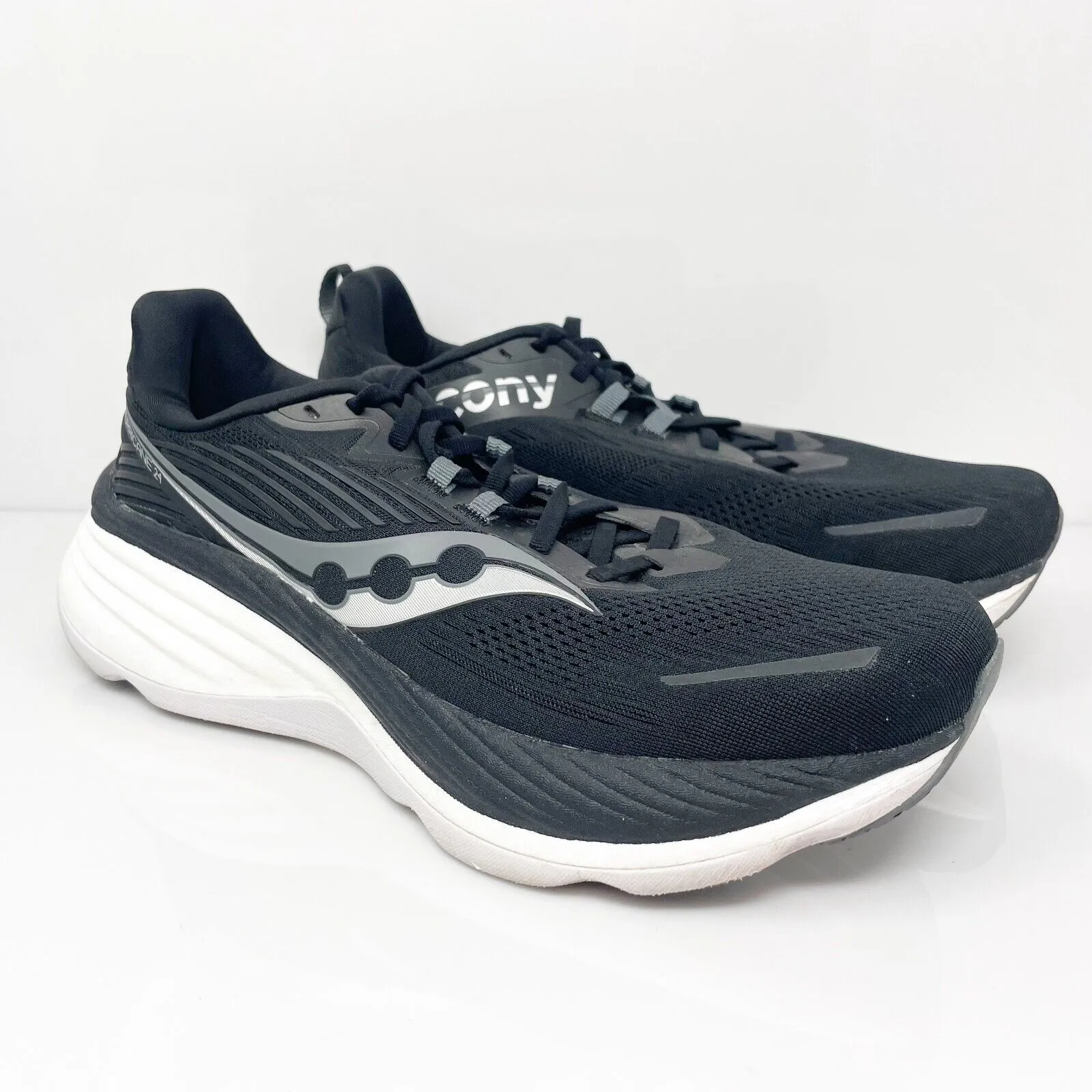 Saucony Mens Hurricane 24 S20933-100 Black Running Shoes Sneakers Size 11