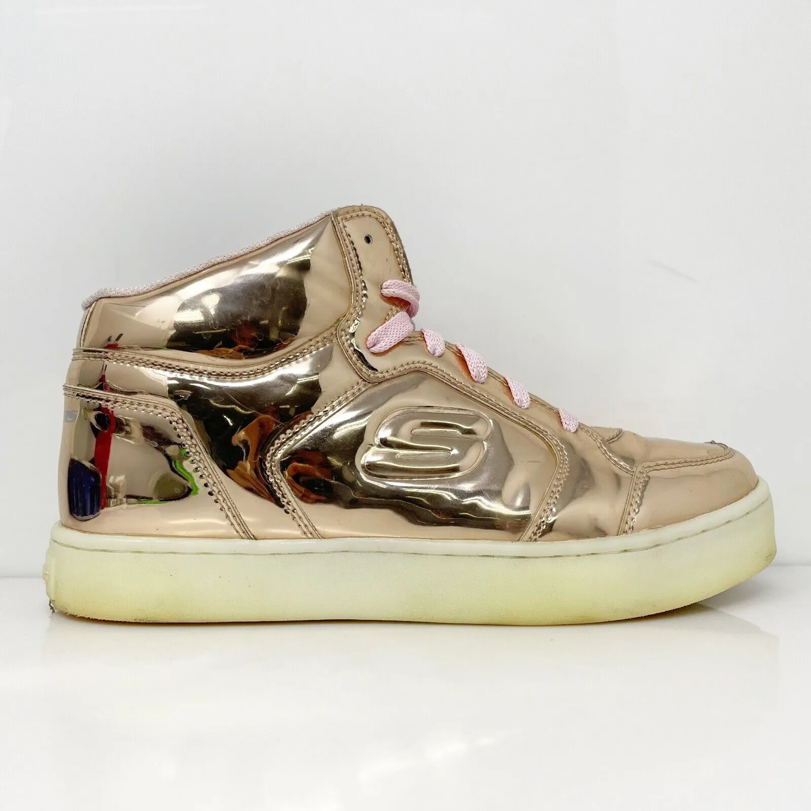 Skechers Girls Energy Lights 10771L Gold Casual Shoes Sneakers Size 5