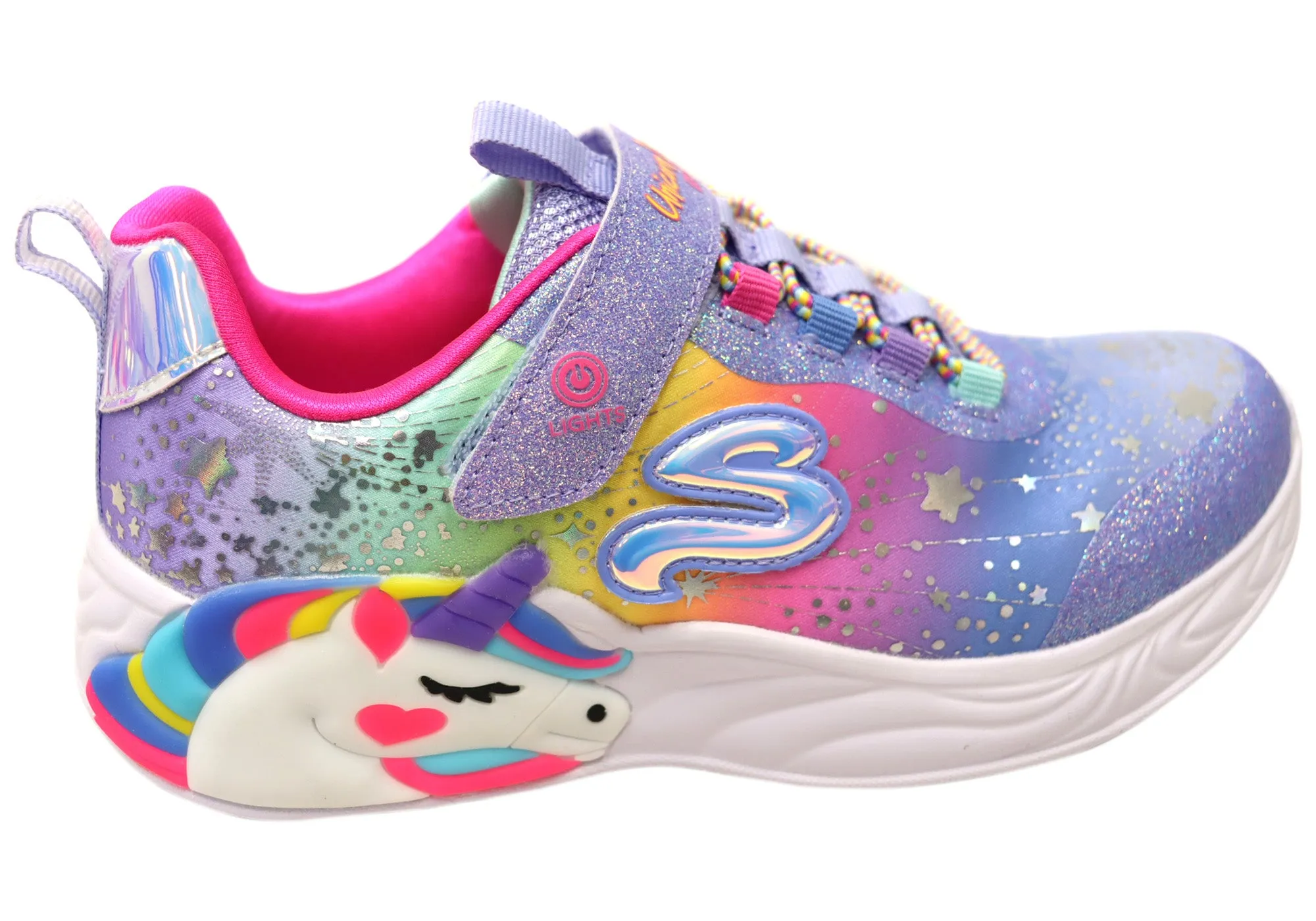 Skechers Kids Girls S Lights Unicorn Dreams Light Up Shoes