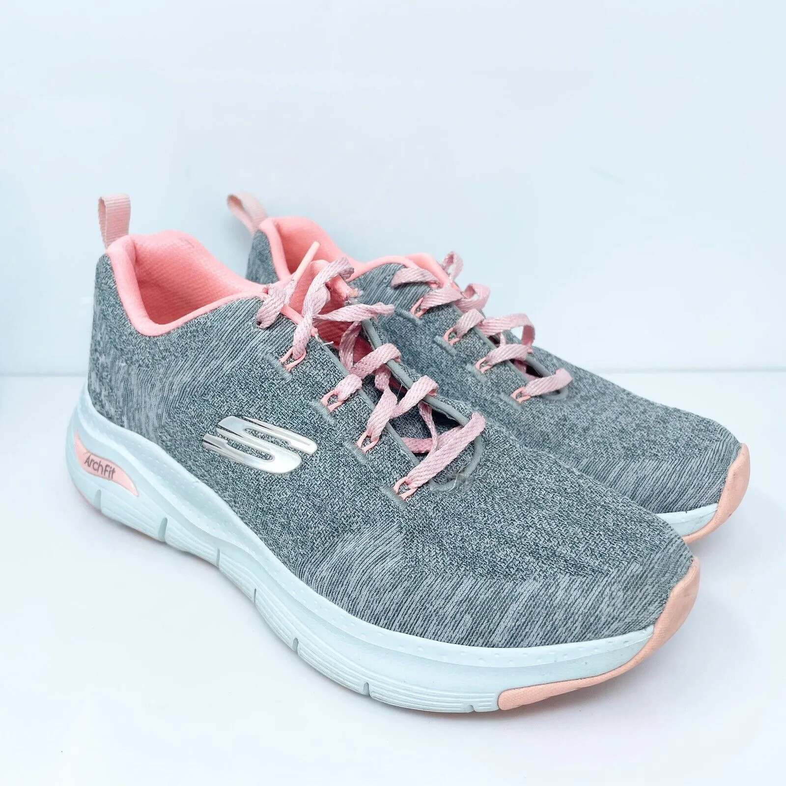 Skechers Womens Arch Fit Comfy Wave 149414 Gray Running Shoes Sneakers Size 8