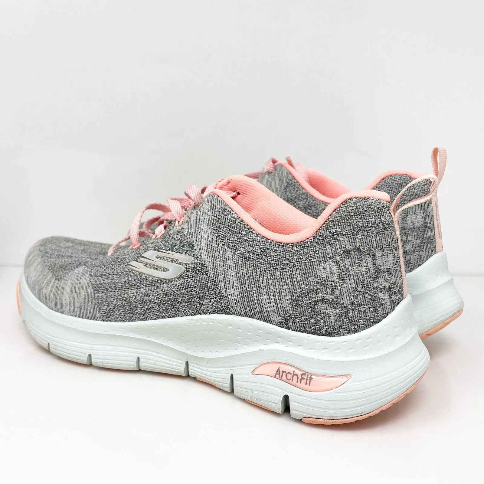 Skechers Womens Arch Fit Comfy Wave 149414 Gray Running Shoes Sneakers Size 8