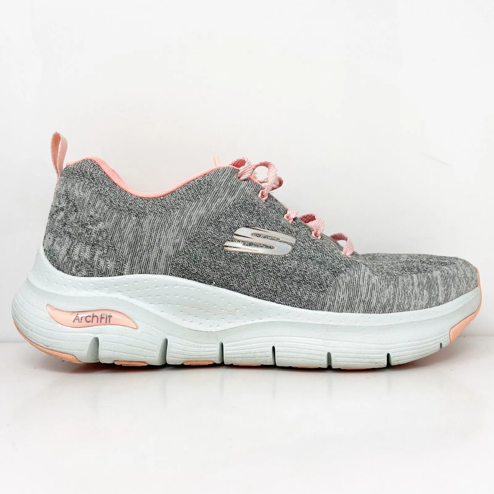 Skechers Womens Arch Fit Comfy Wave 149414 Gray Running Shoes Sneakers Size 8