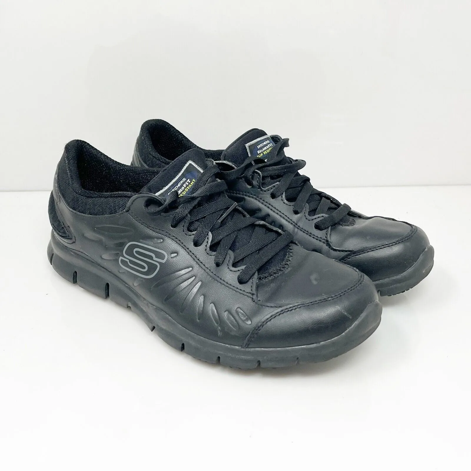 Skechers Womens Relaxed Fit Eldred 76551 Black Running Shoes Sneakers Size 8