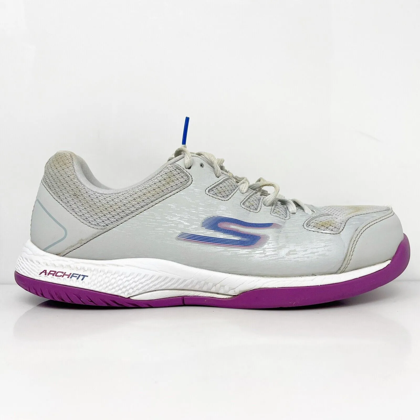 Skechers Womens Viper Court 172070 Gray Running Shoes Sneakers Size 9.5