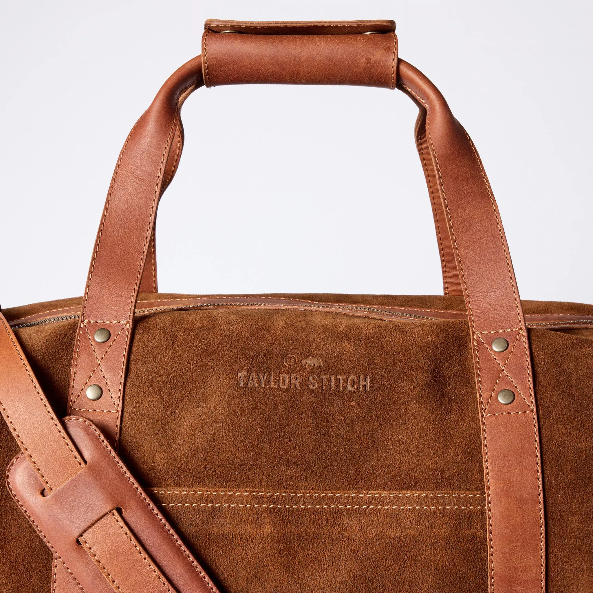 The Weekender Duffle in Chocolate Roughout