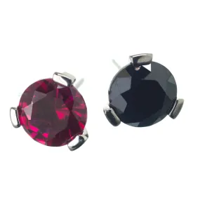 threadless: 4mm 3 Prong-Set Round Faceted Gem End