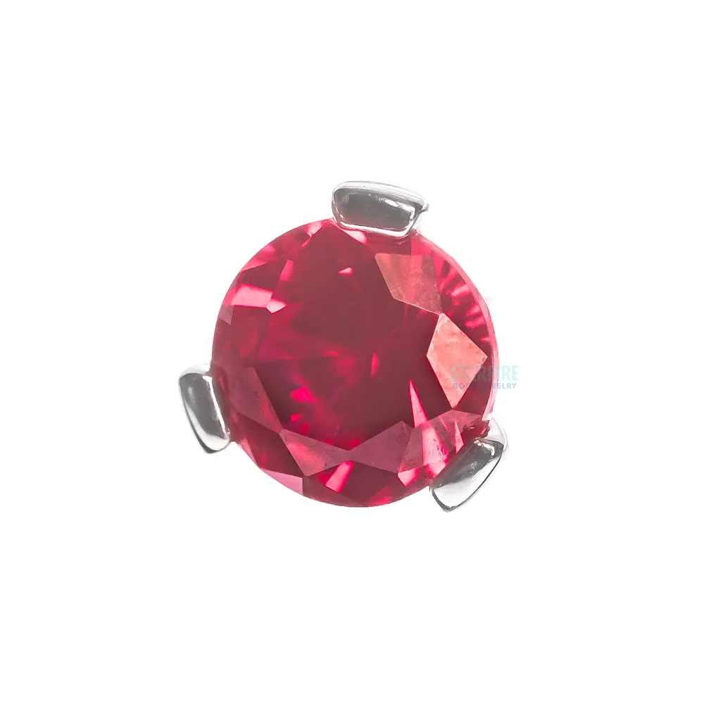 threadless: 4mm 3 Prong-Set Round Faceted Gem End