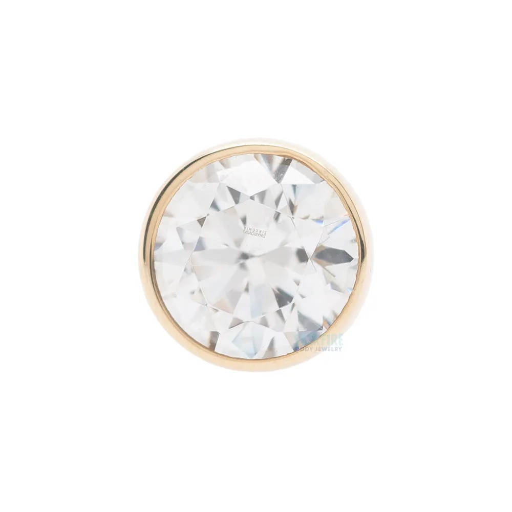 threadless: Bezel-Set White CZ Pin in Gold