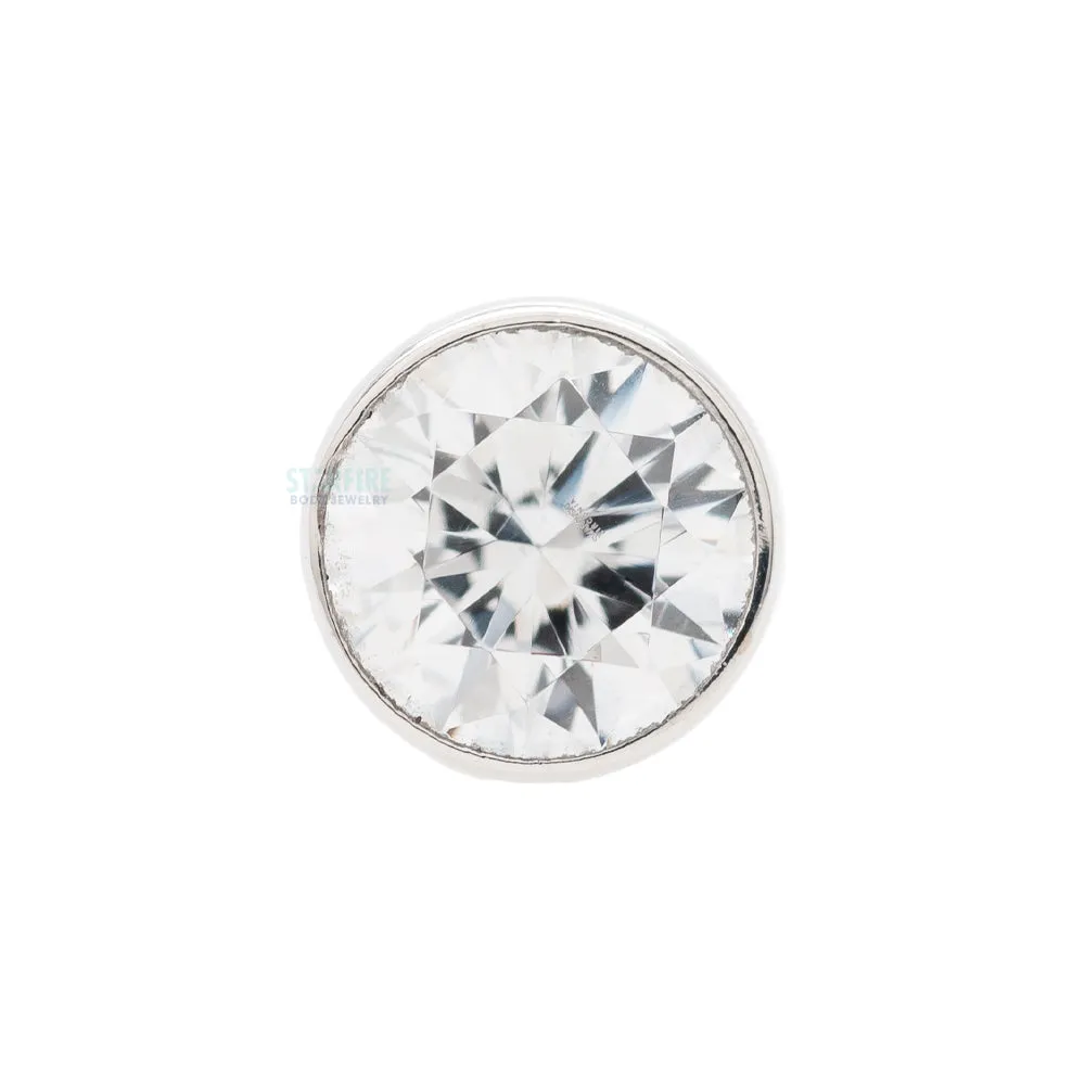 threadless: Bezel-Set White CZ Pin in Gold