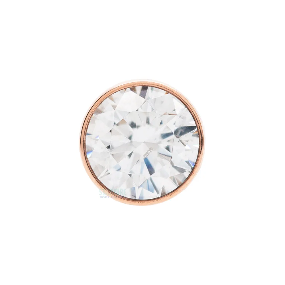 threadless: Bezel-Set White CZ Pin in Gold